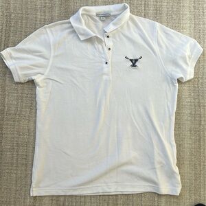 NWOT White polo with Yale Rowing embroidery. Size L